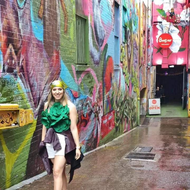 A central Brisbane laneway covered in colourful street art