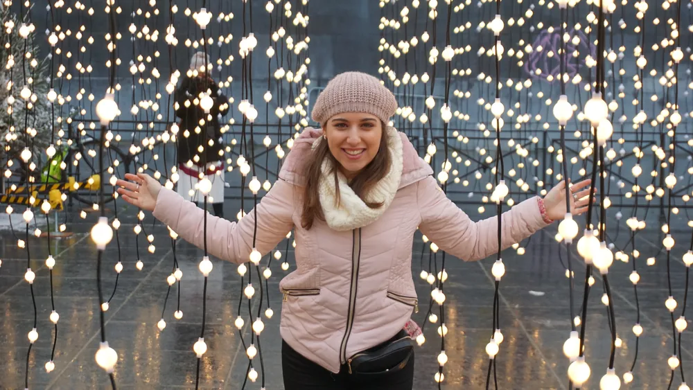 Mont des Arts Brussels Belgium Christmas lights