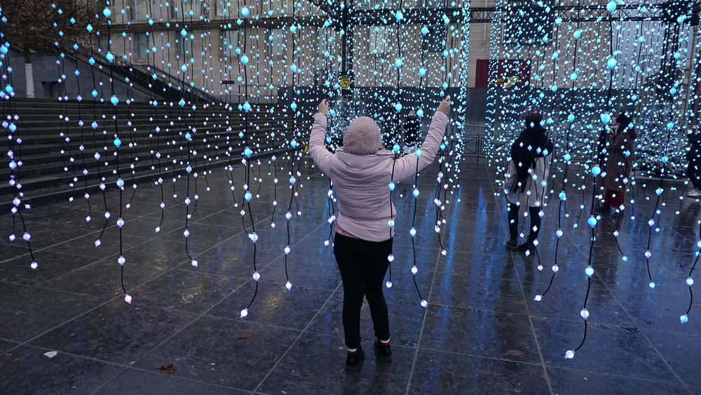 Mont des Arts Brussels Belgium Christmas lights