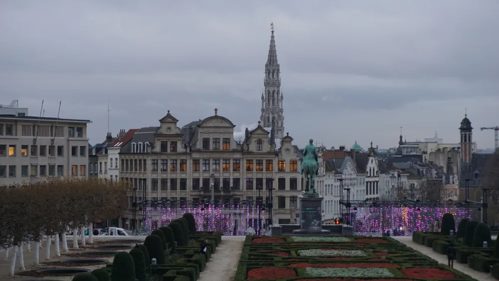 Mont des Arts Brussels Belgium Christmas lights