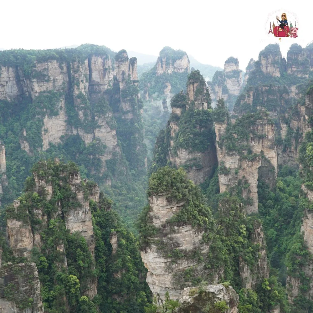 Picos de arenito do Parque Florestal de Zhangjiajie, inspiração para o filme Avatar