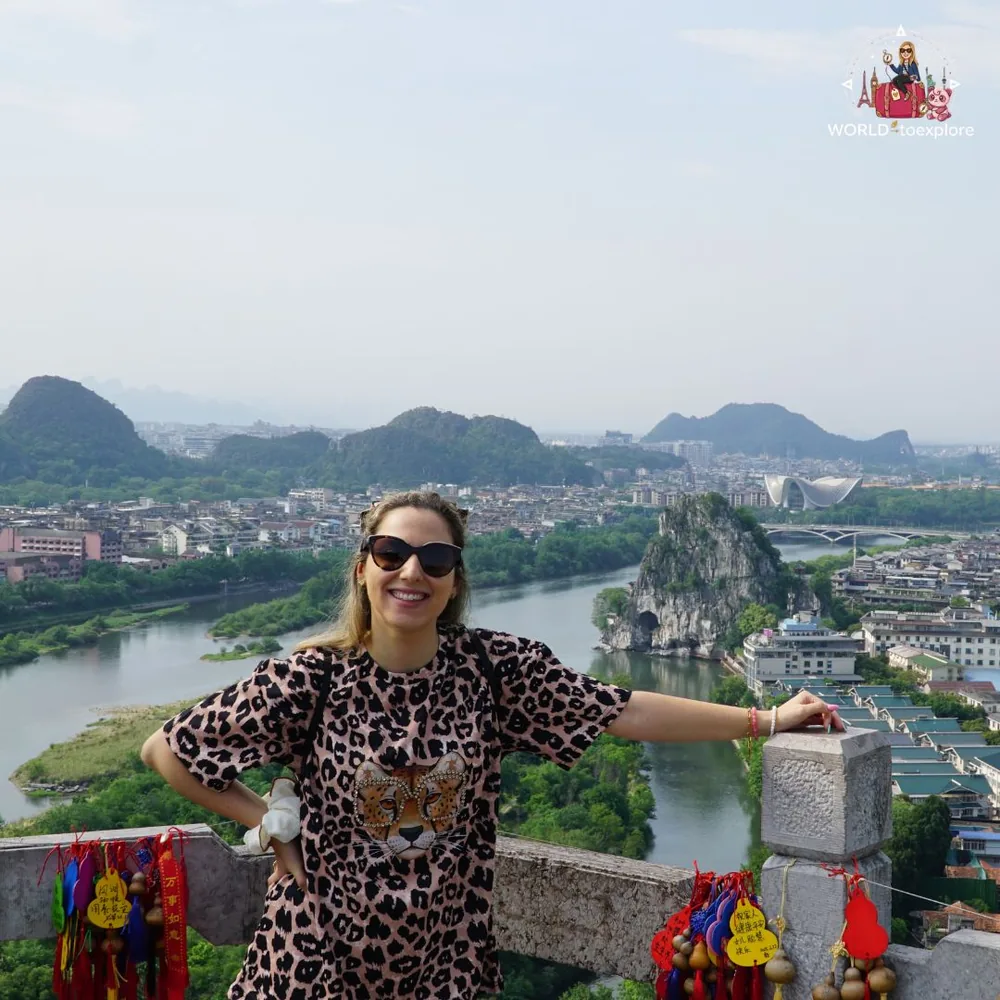 Vista do Rio Li a partir da Montanha Diecai, Guilin