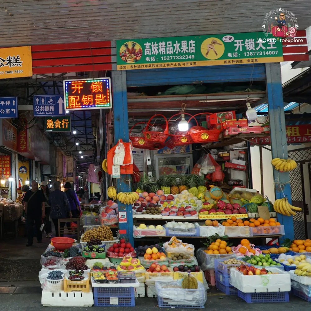 Mercado de fruta em Guilin, China