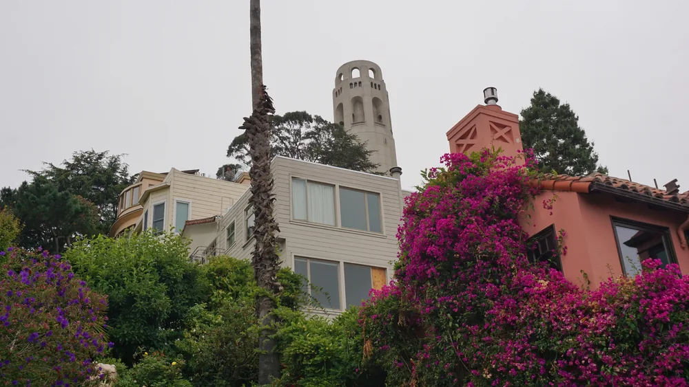 View of Coit Tower on Telegraph Hill, San Francisco