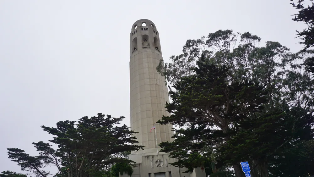 View of Coit Tower on Telegraph Hill, San Francisco