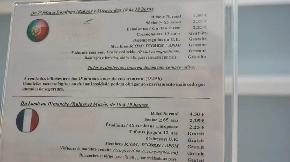 Ruinas de Conimbriga Coimbra prices