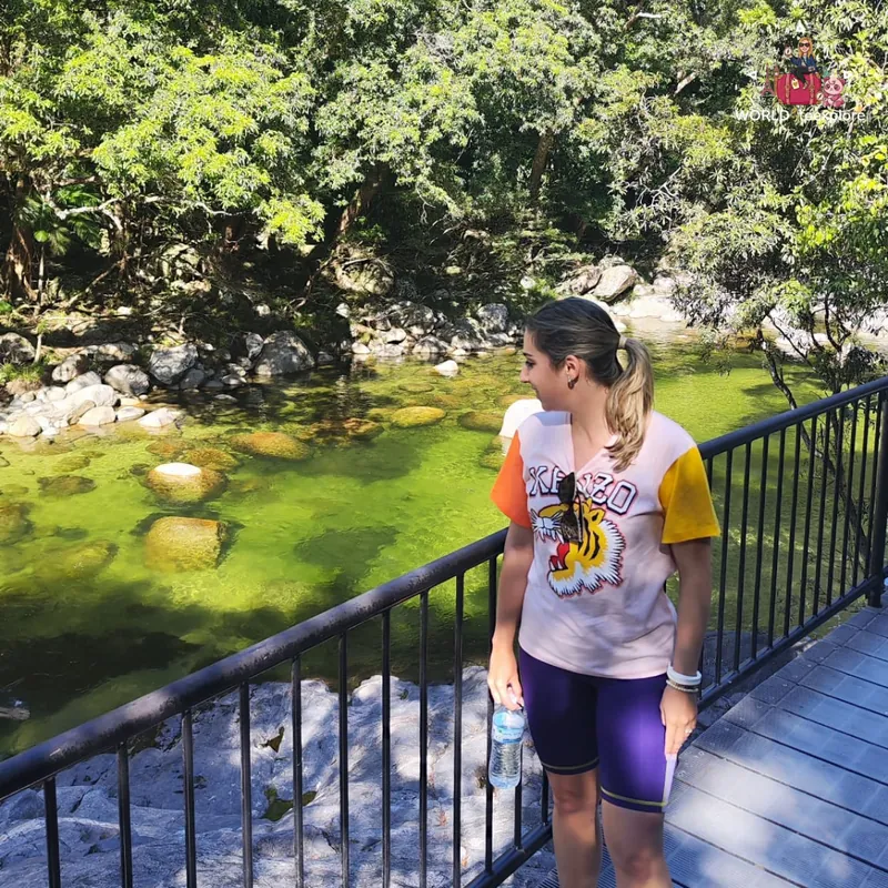 By the crystal-clear waters of Mossman Gorge, from the boardwalk
