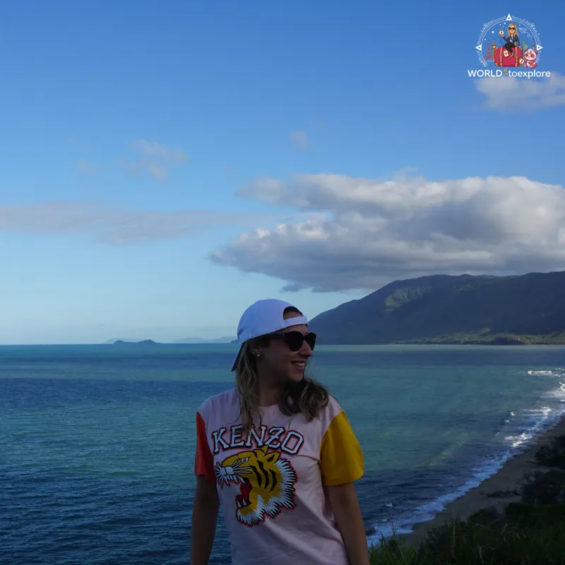 At Rex Lookout, with the ocean and coastline in the background