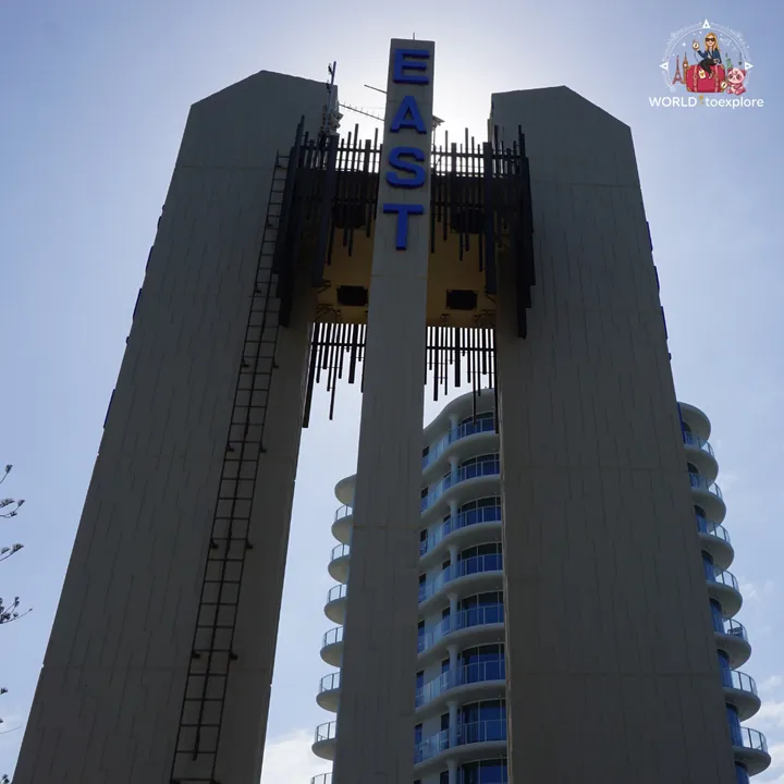 One of Coolangatta's tall buildings, seen from below