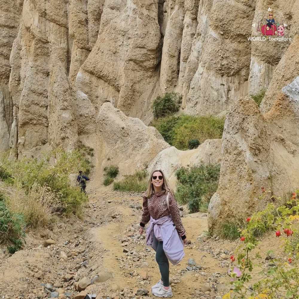 Among the rock formations of the Clay Cliffs