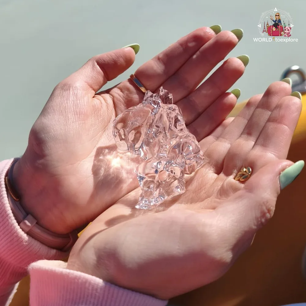 A piece of glacier ice, at Tasman Glacier Lake