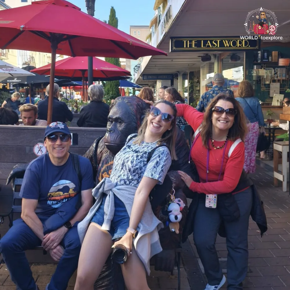 At an outdoor café in Christchurch, with family