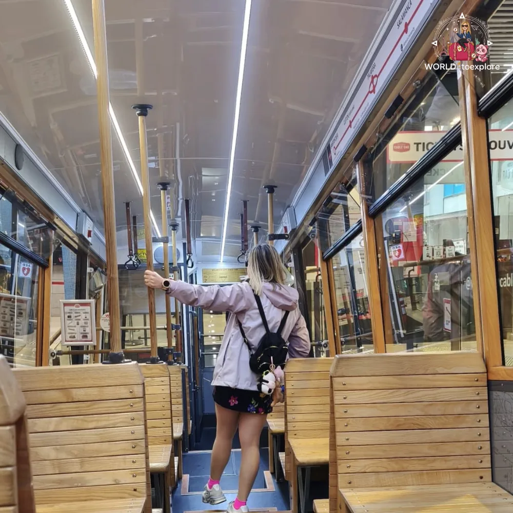 On board the Wellington Cable Car