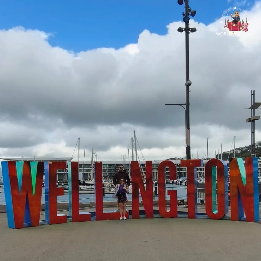 The colourful Wellington sign, on the waterfront