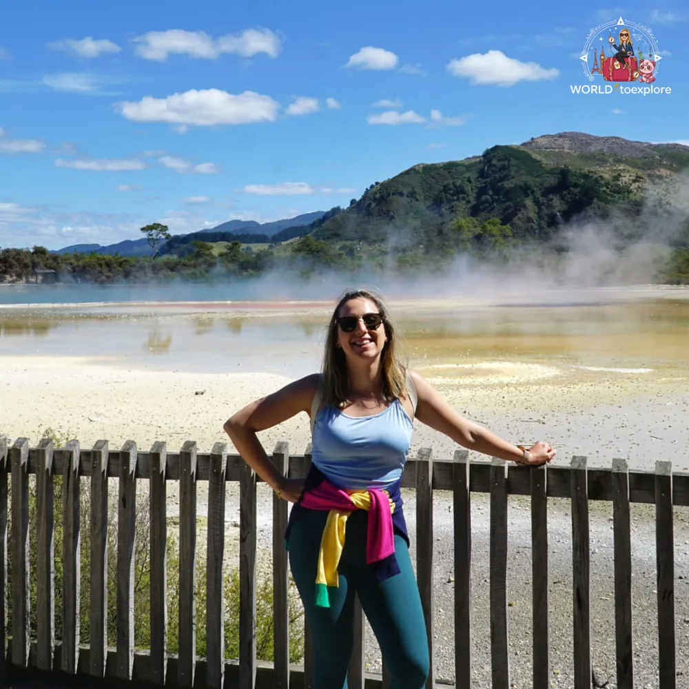 At the Wai-O-Tapu Thermal Wonderland, among geothermal pools