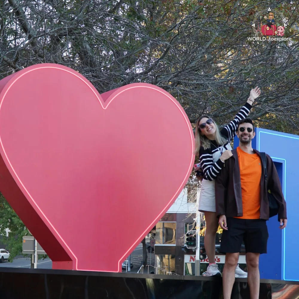 By the pink heart in central Auckland