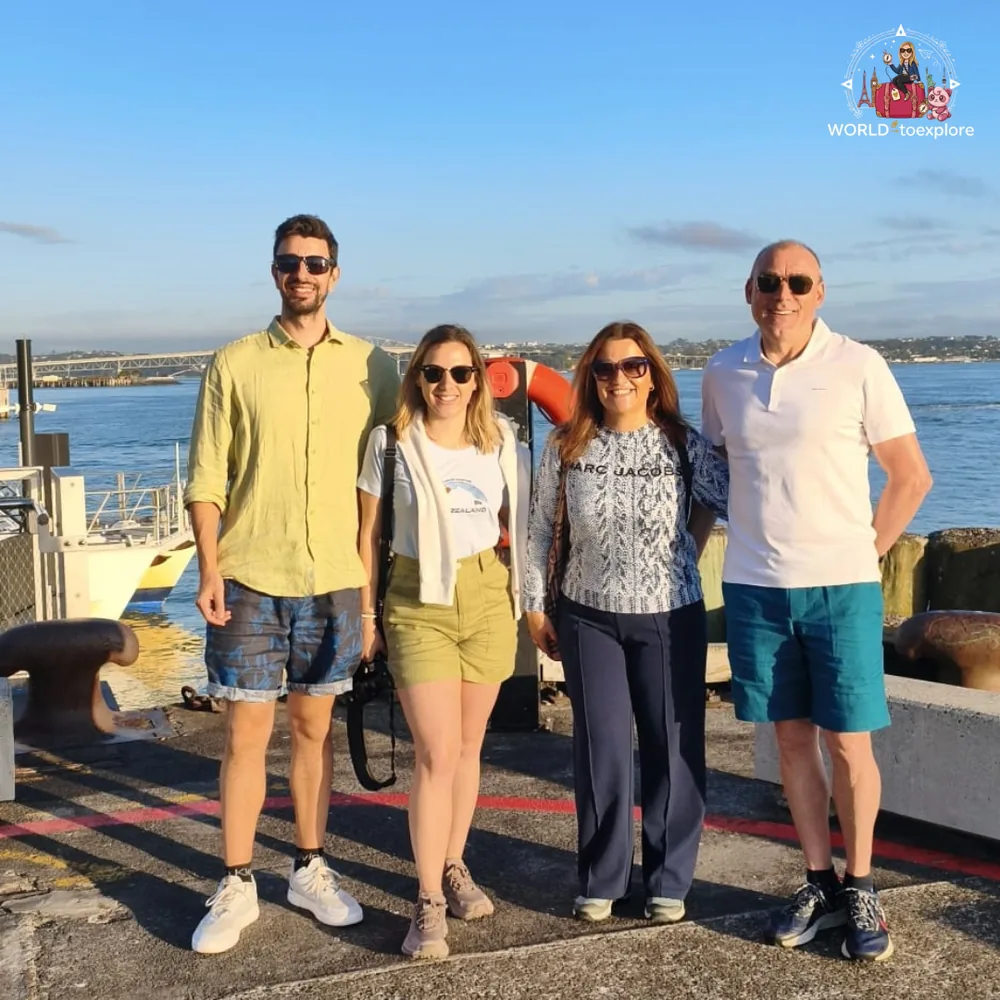 With family on the Auckland waterfront