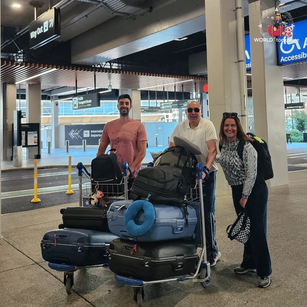 At Auckland airport, ready for the journey home