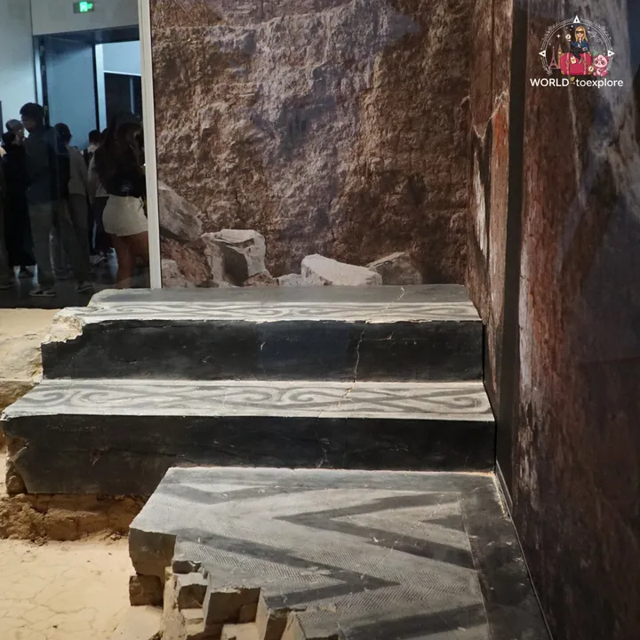 Tomb structure with painted borders, excavated in the Terracotta Army complex